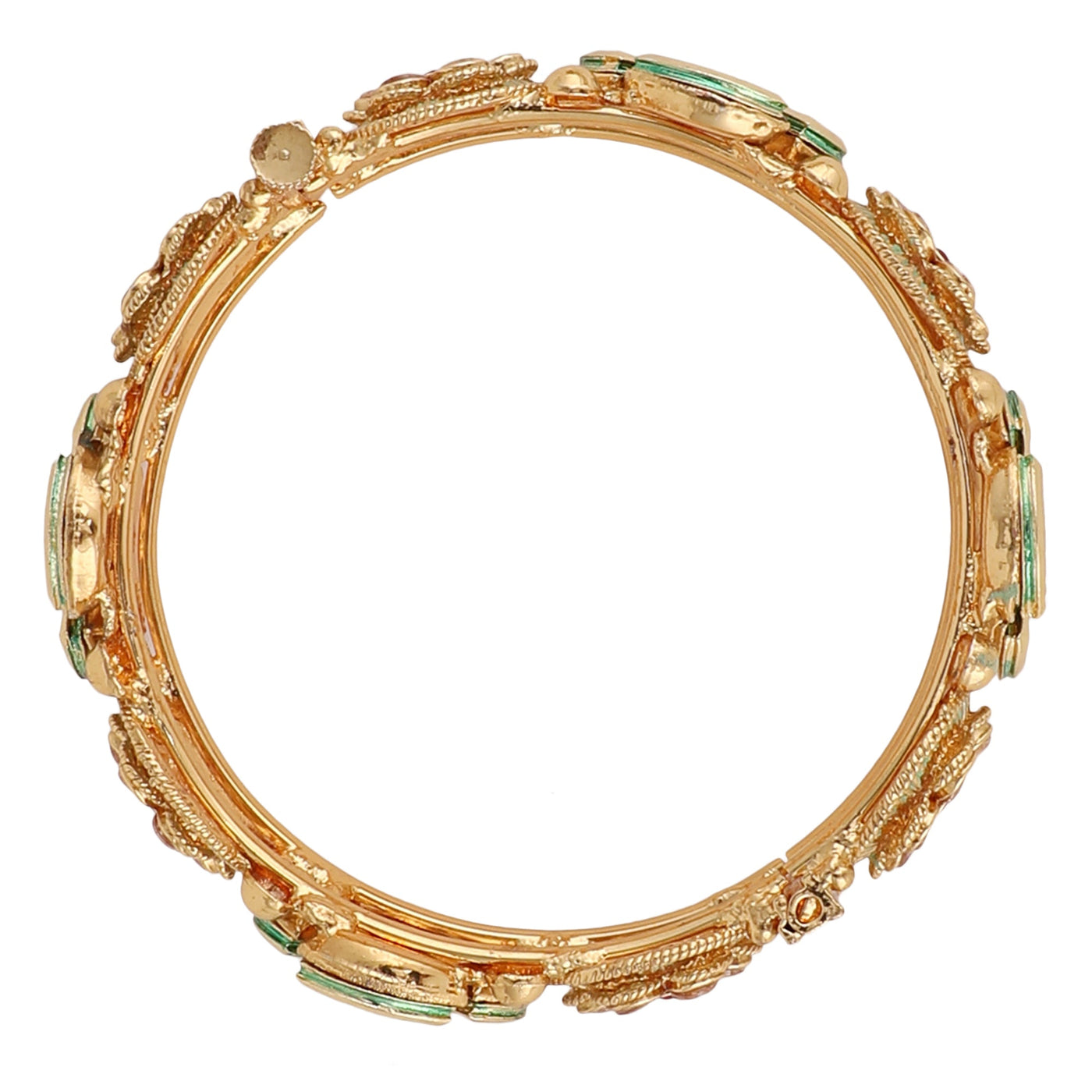 Women's Set Of 2 24K Gold-Plated & White Embellished Designer Bangles