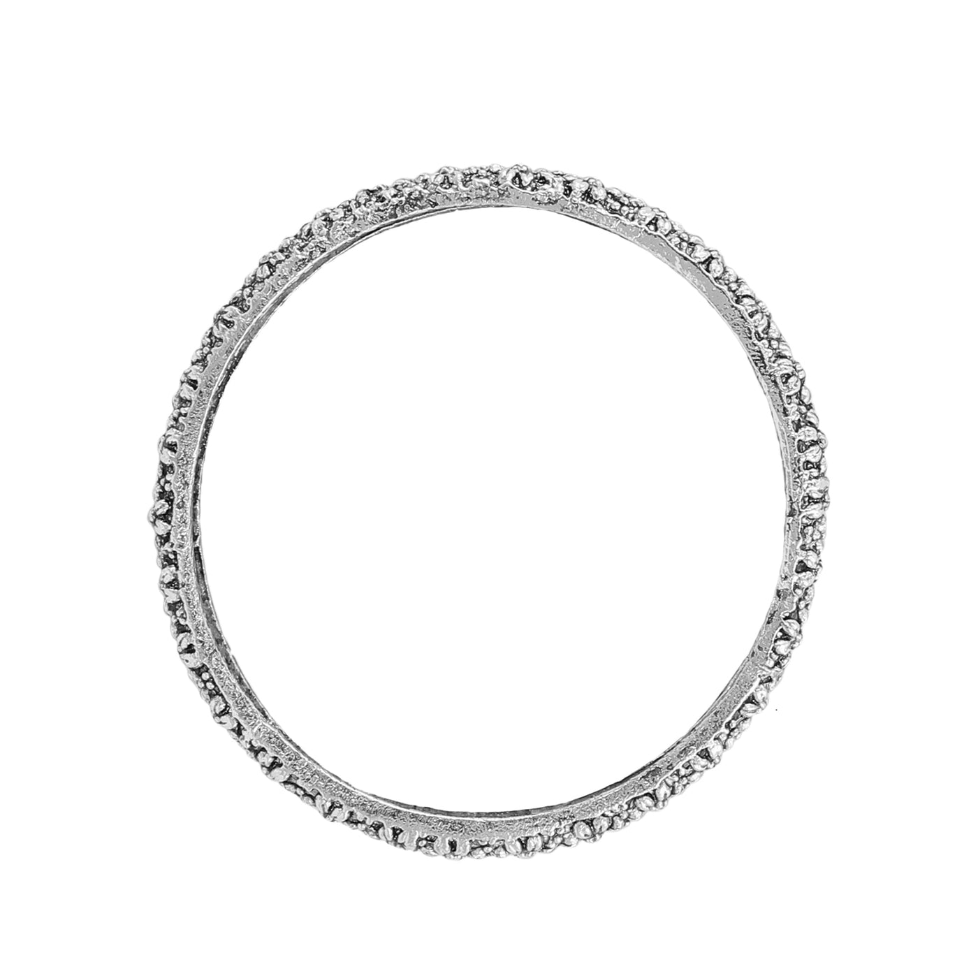 Women's Set Of 4 Oxidised Silver-Plated Hand Crafted Bangles