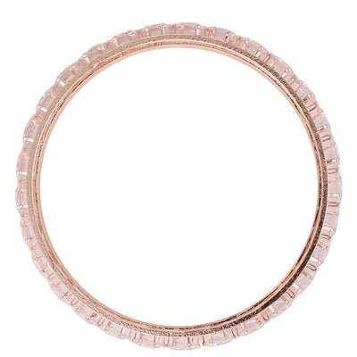 Women's Pack Of 2 Rose Gold-Plated White Ad Studded Bangle