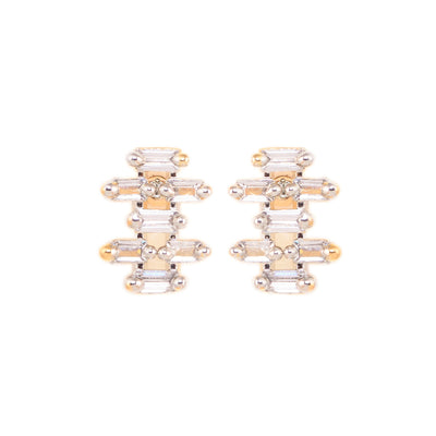 Women's Gold Plated Ad Studded Elegant Mangalsutra Pendant With Earrings Set