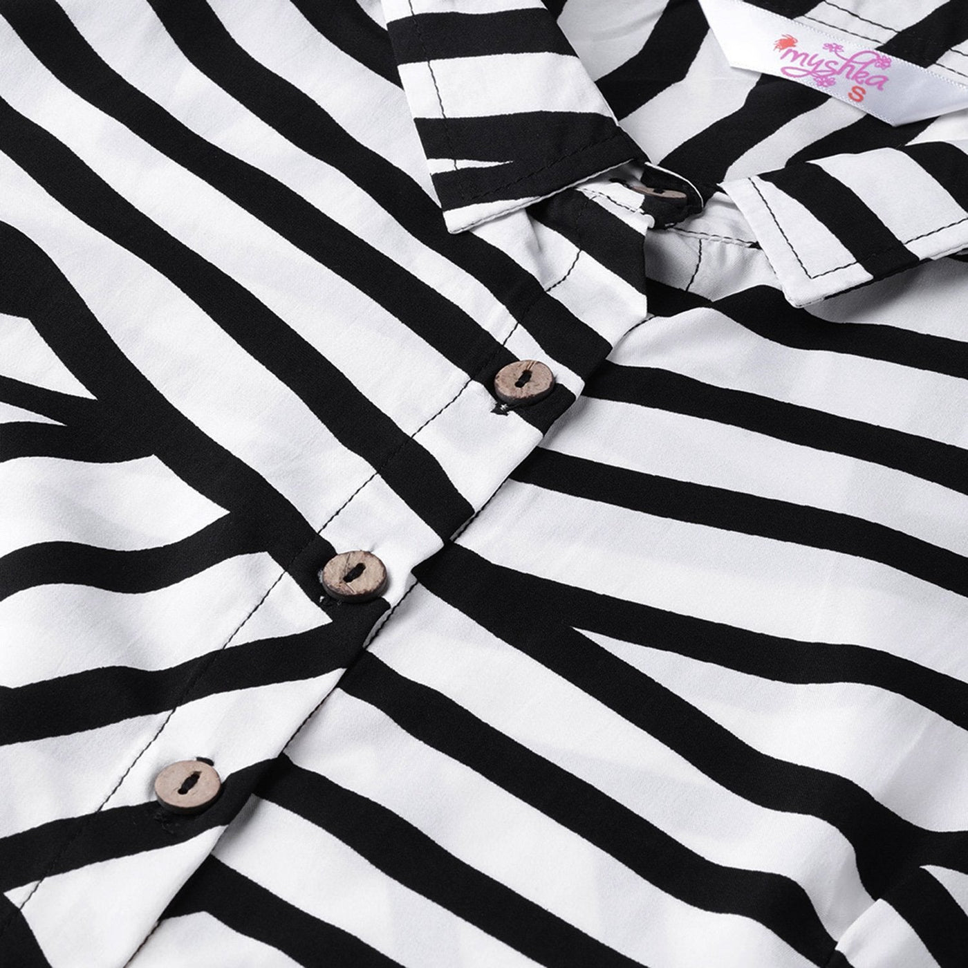 Women White Printed Dress by Myshka (