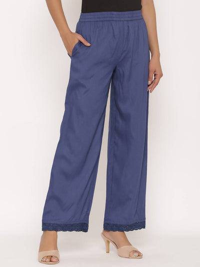 Women's Rayon Embellished Wide-Leg Palazzo