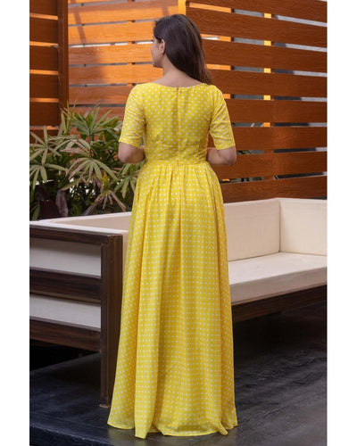 Women's Yellow Polka Dots One Way Gown