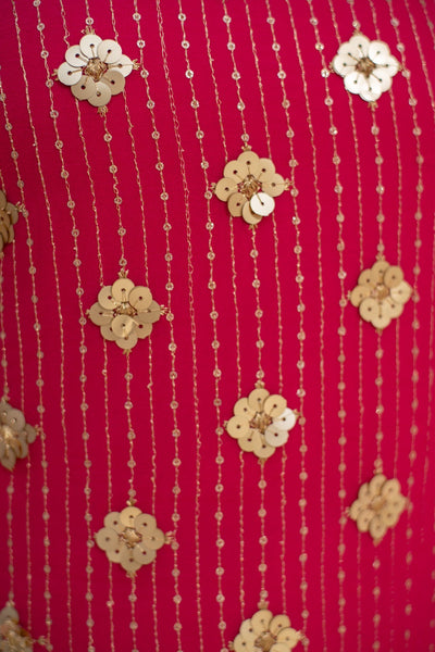 Women's Hot Pink Sequin Kurta Palazzo Set