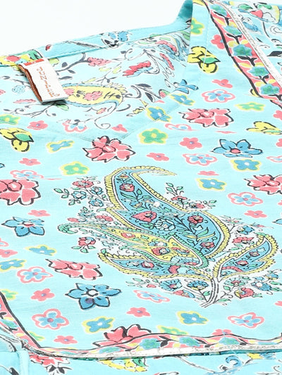 Women's Floral Printed Anarkali Dress & Dupatta Set