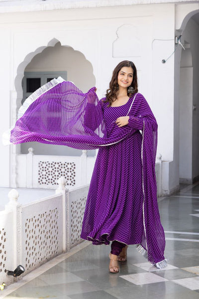 Women's Floral Printed Knee Length Elbow Length Sleeves Round Neck Kurti And Palazzo Set With Net Dupatta