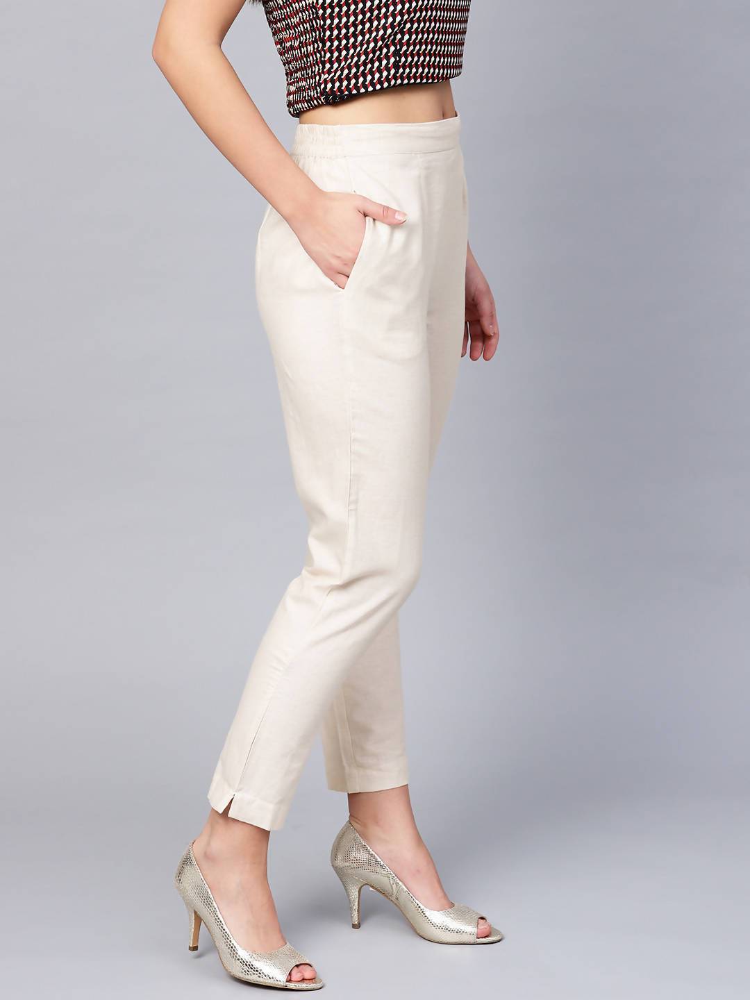Women's Cotton Solid Straight Pants