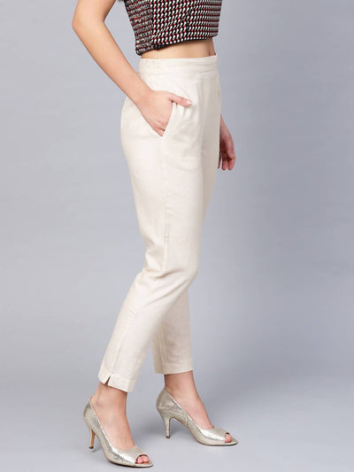 Women's Cotton Solid Straight Pants