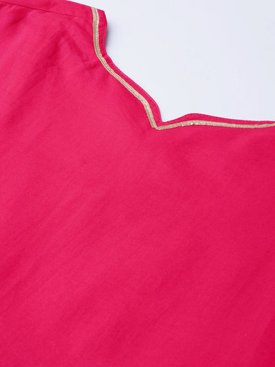 Women's Magenta Solid Maxi Dress