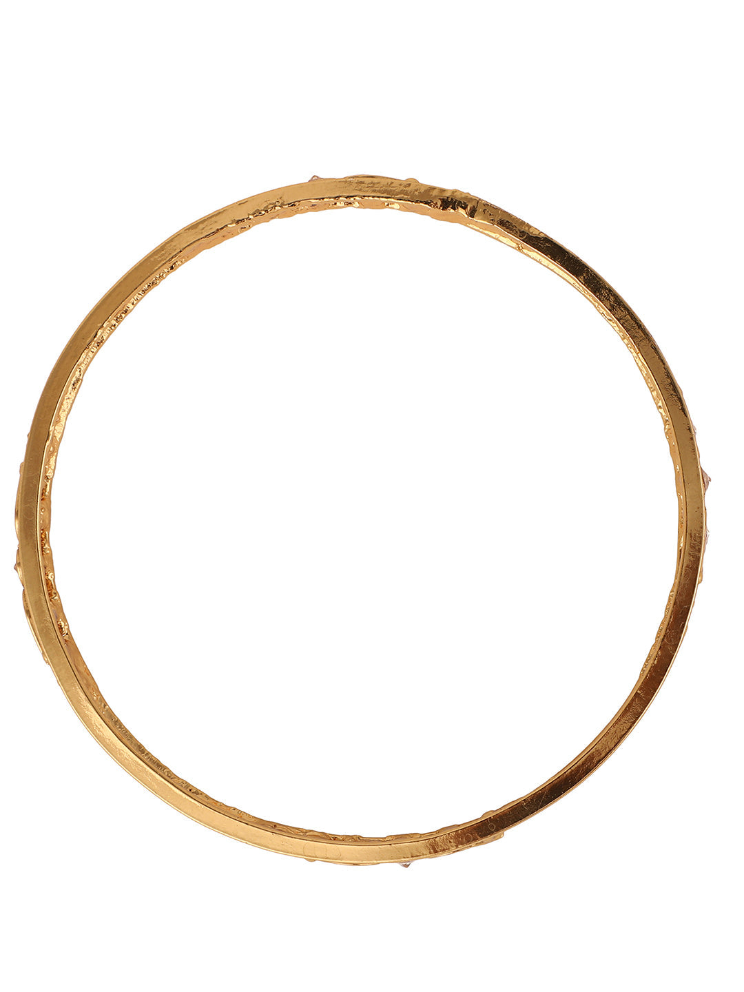 Women's Set Of 2 24K Gold-Plated Red & Green Stone-Studded Hand Crafted Bangles