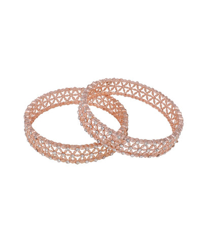 Women's Rose Gold Stone studded Style Statement Set of Bangles