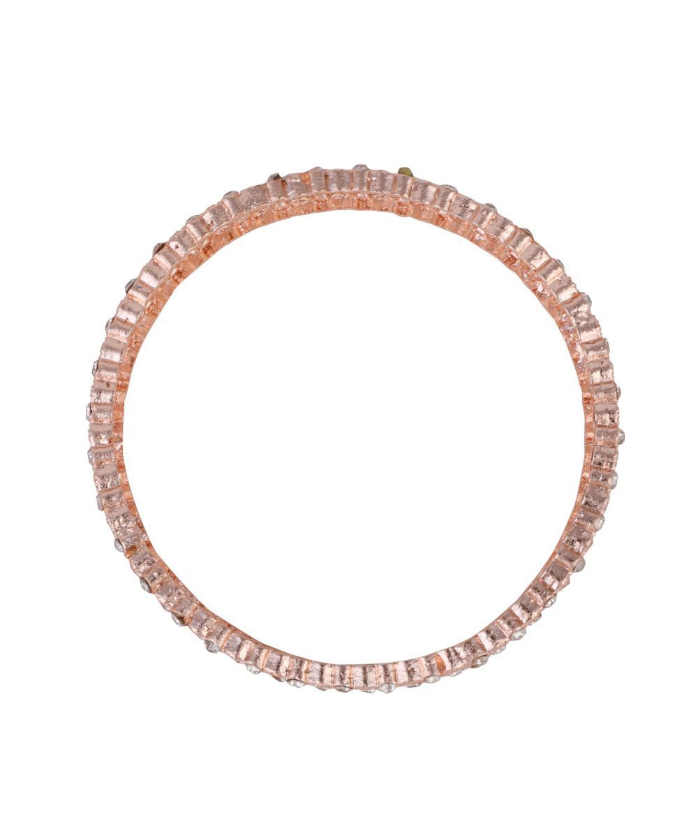 Women's Rose Gold Stone studded Style Statement Set of Bangles