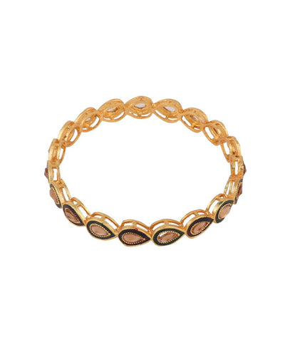 Women's Gold Plated Kundan Studded Set of 4 Bangles