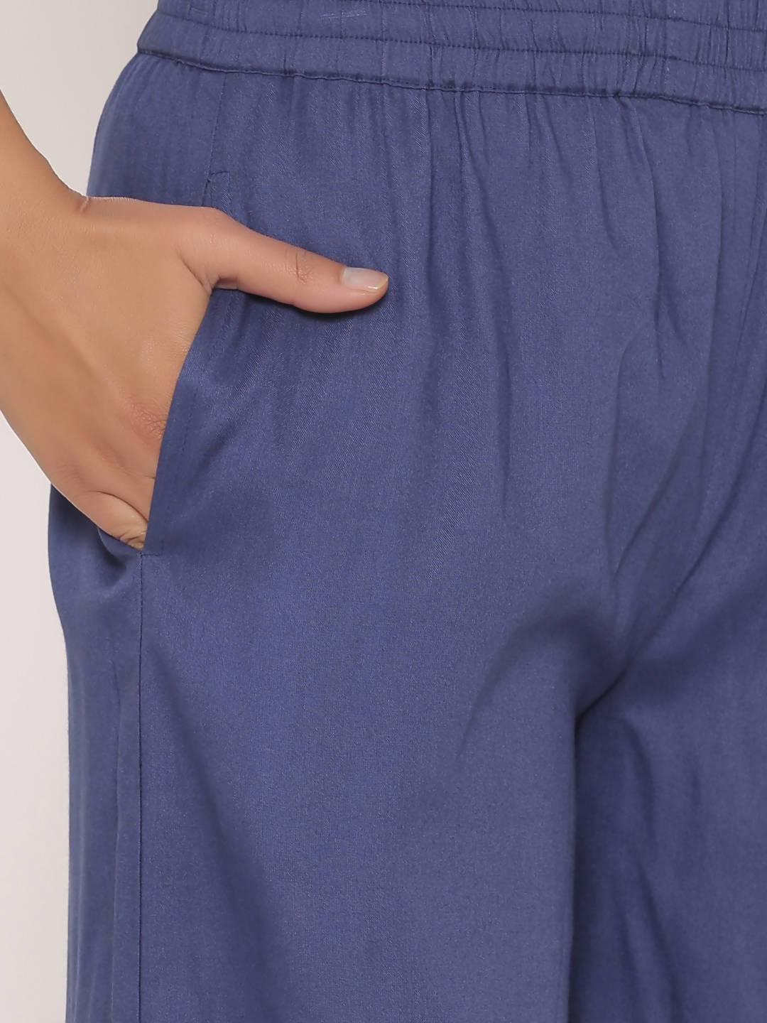 Women's Rayon Embellished Wide-Leg Palazzo