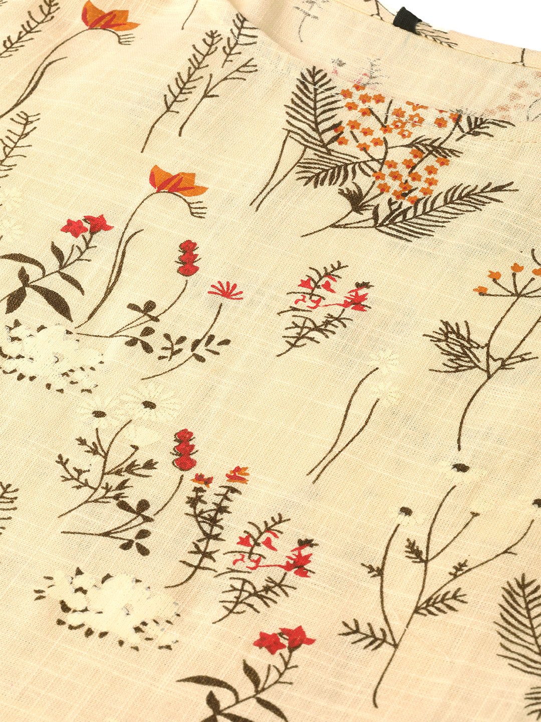 Women's Nayo Cream & Orange Floral Printed Maxi Dress