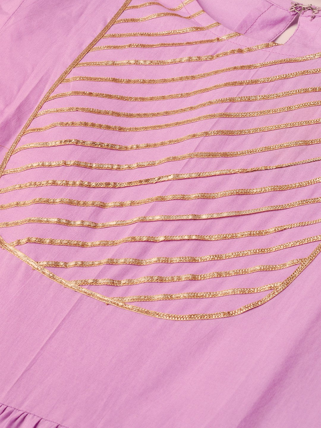 Women's Nayo Lavender & Gold Solid Maxi Dress