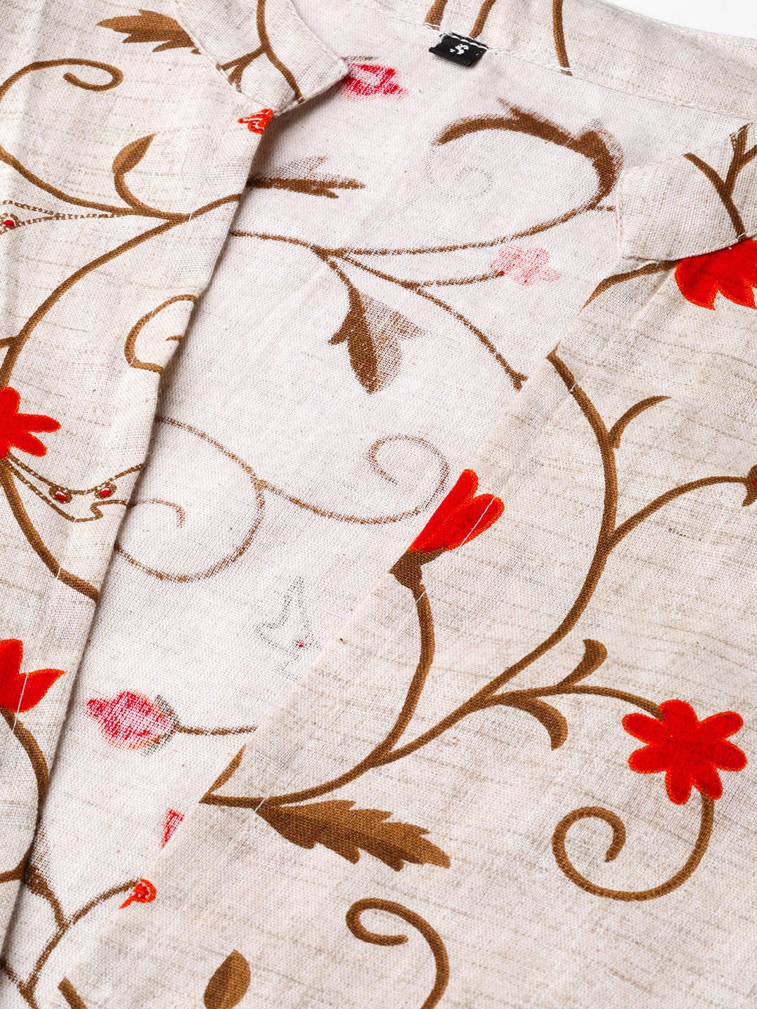 Women's Nayo Red & Beige Floral Printed Maxi Dress