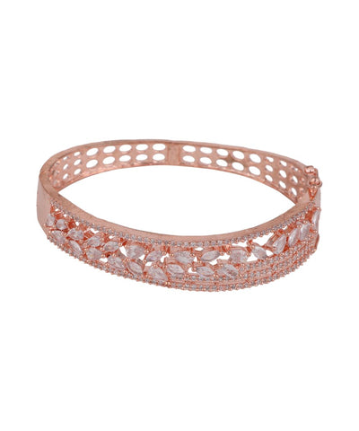 Women's American Diamond Rose Gold Style Statement Bracelet