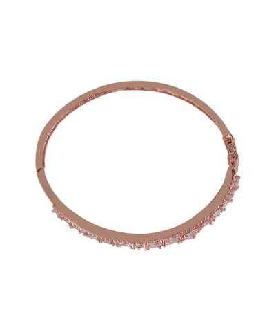 Women's American Diamond Rose Gold Style Statement Bracelet