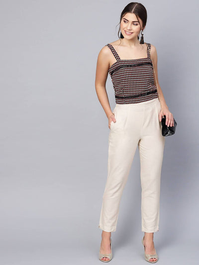 Women's Cotton Solid Straight Pants