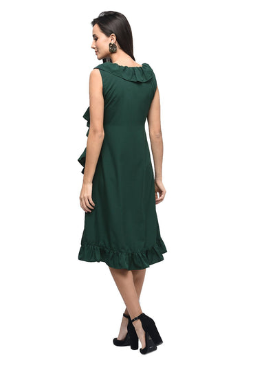 Women's Blue Cotton Printed Half Sleeve Round Neck Casual Kurta Only