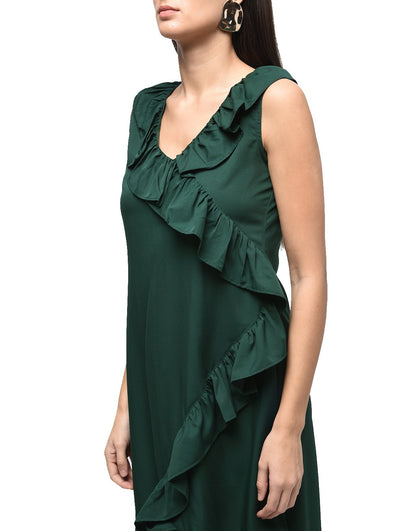 Women's Blue Cotton Printed Half Sleeve Round Neck Casual Kurta Only