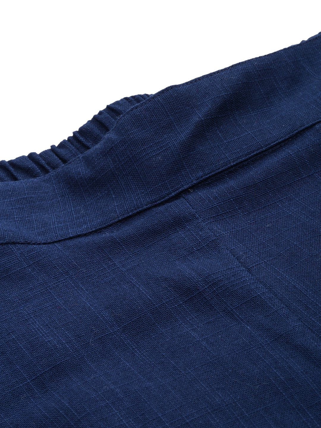 Women's Blue Cotton Trouser