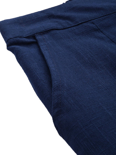 Women's Blue Cotton Trouser