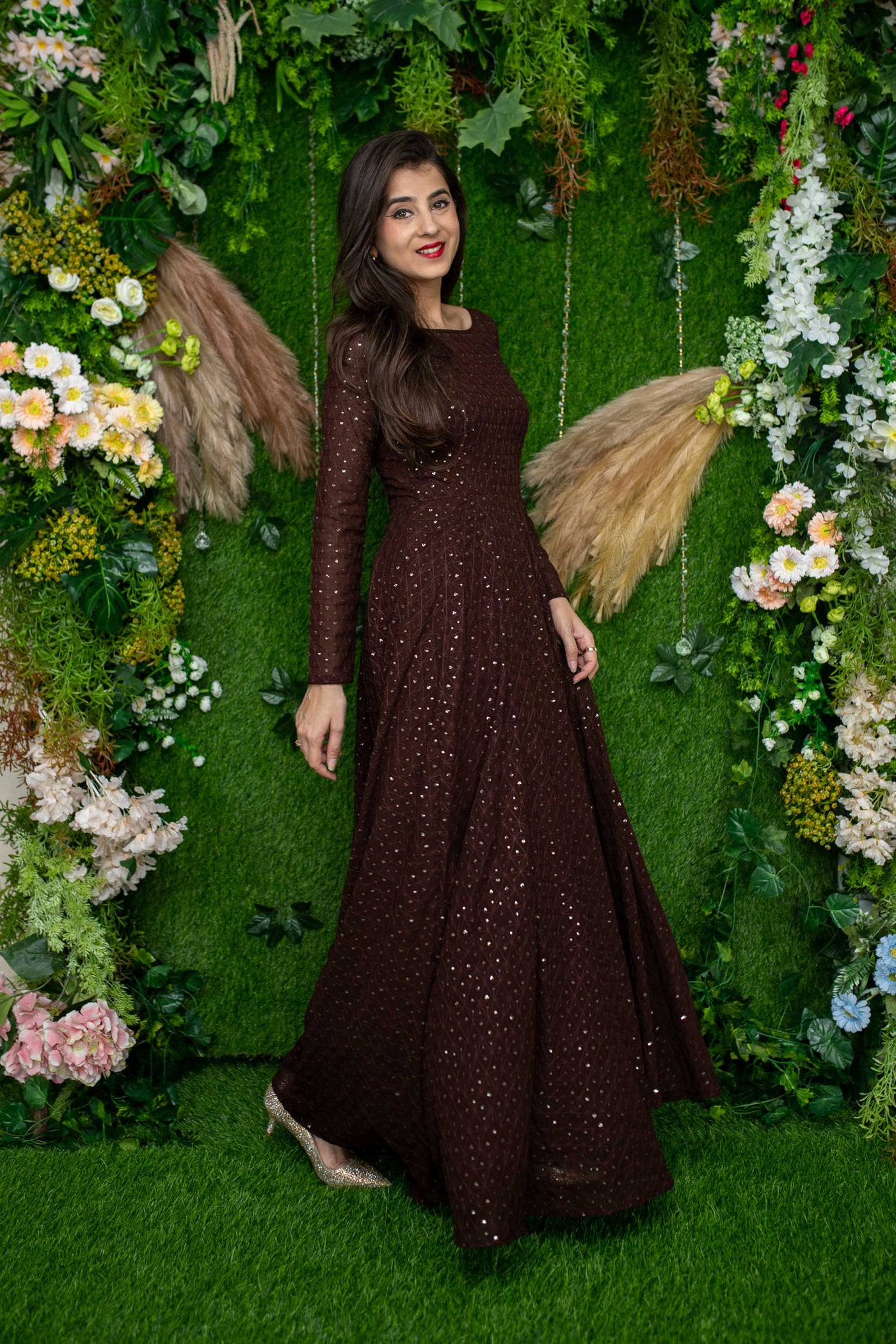 Women's Brown Ethnic Gown