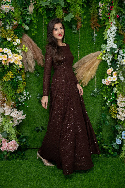 Women's Brown Ethnic Gown