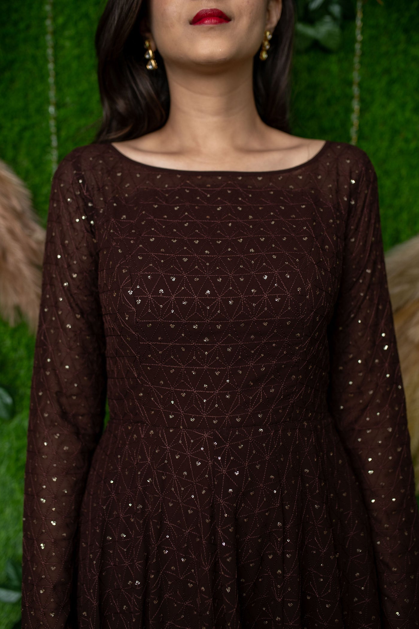 Women's Brown Ethnic Gown