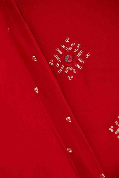 Women's Red Short Kurta With Palazzo