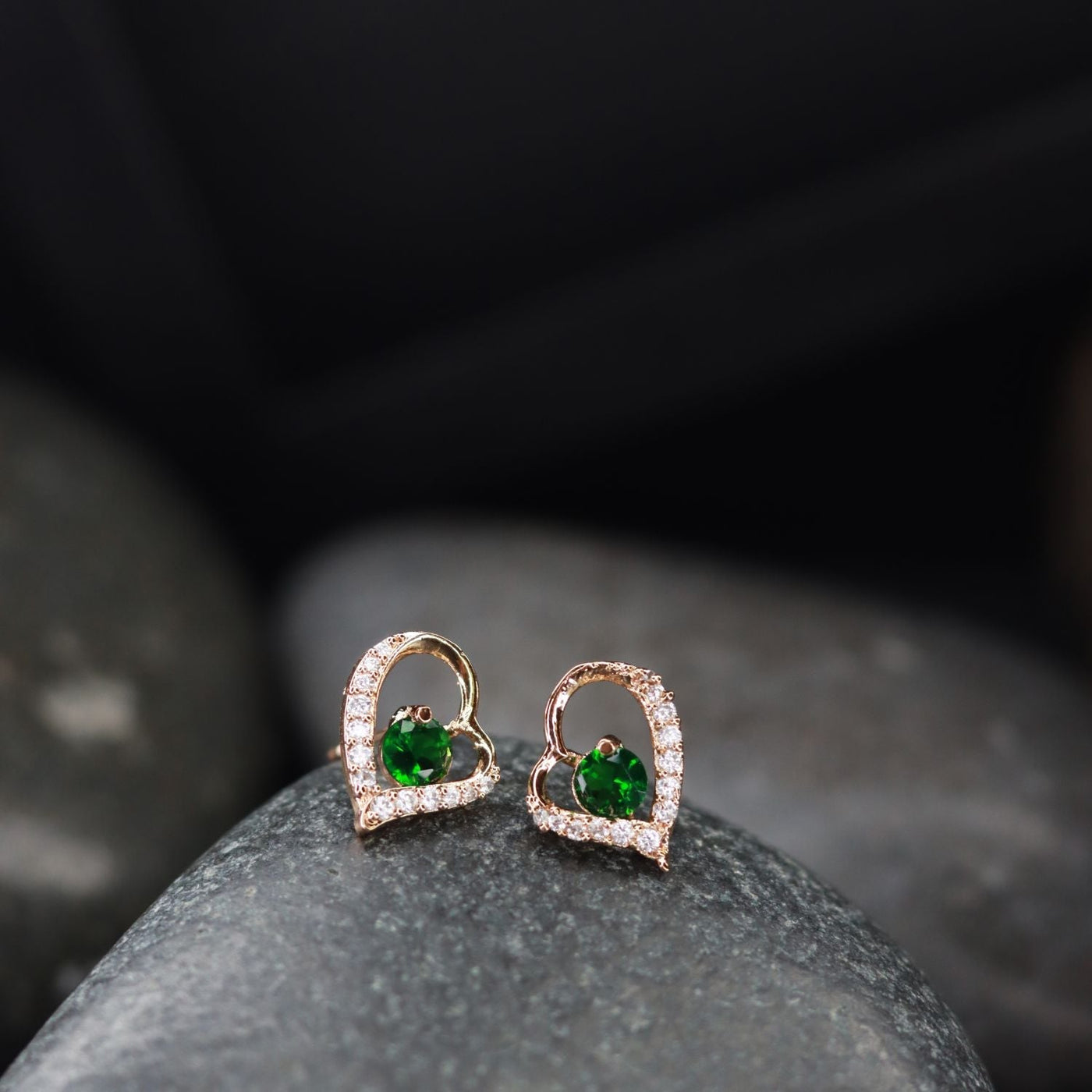 Women's I Jewels Valentine'S Special Rose Gold-Plated Heart Shaped Studs (E2972G)