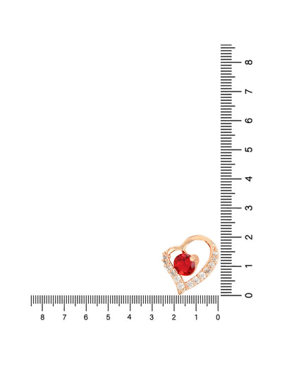 Women's I Jewels Valentine'S Special Rose Gold-Plated Heart Shaped Studs (E2972R)