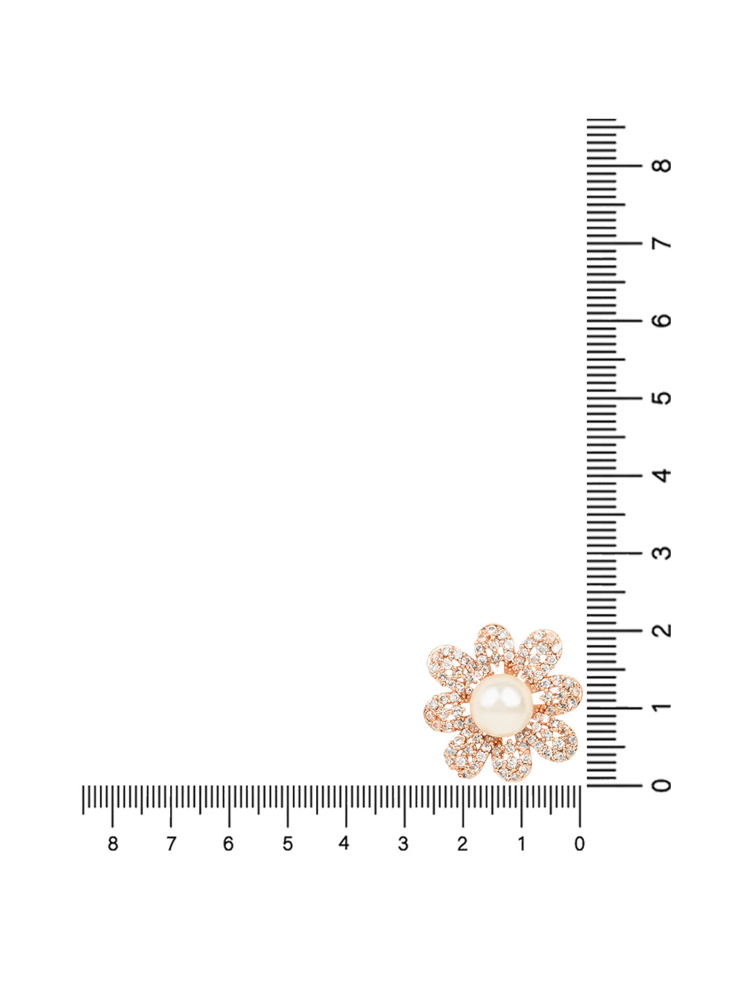 Women's I Jewels Valentine'S Special Rose Gold-Plated & White Floral Studs Earrings (E2974)