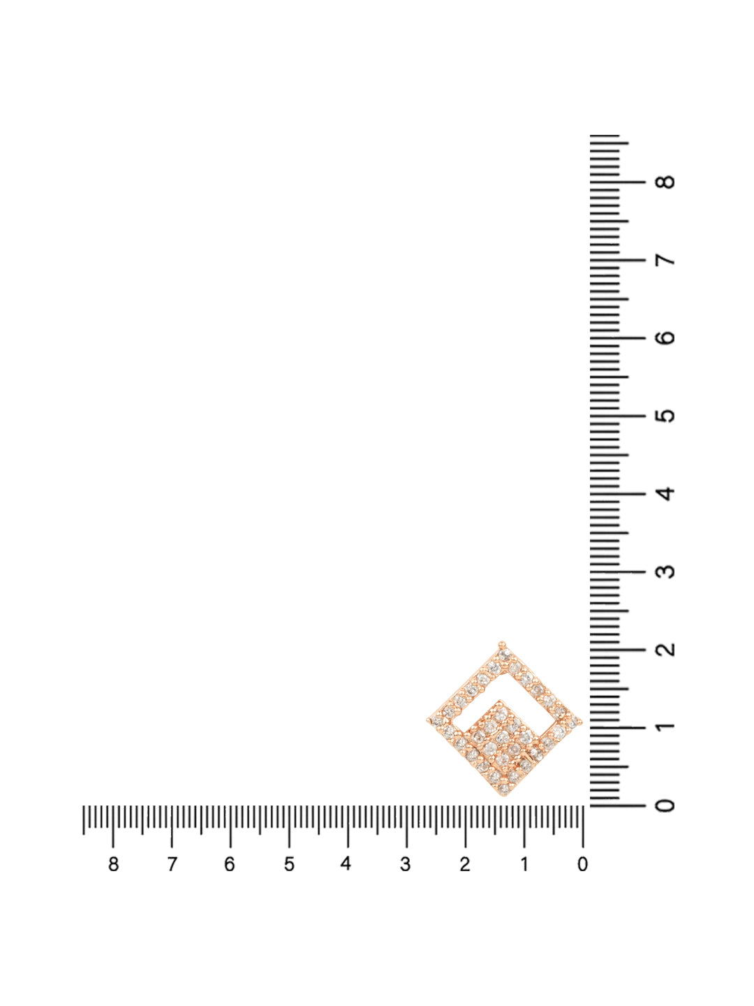 Women's I Jewels Valentine'S Special Rose Gold Plated Square Studs Earrings (E2975)