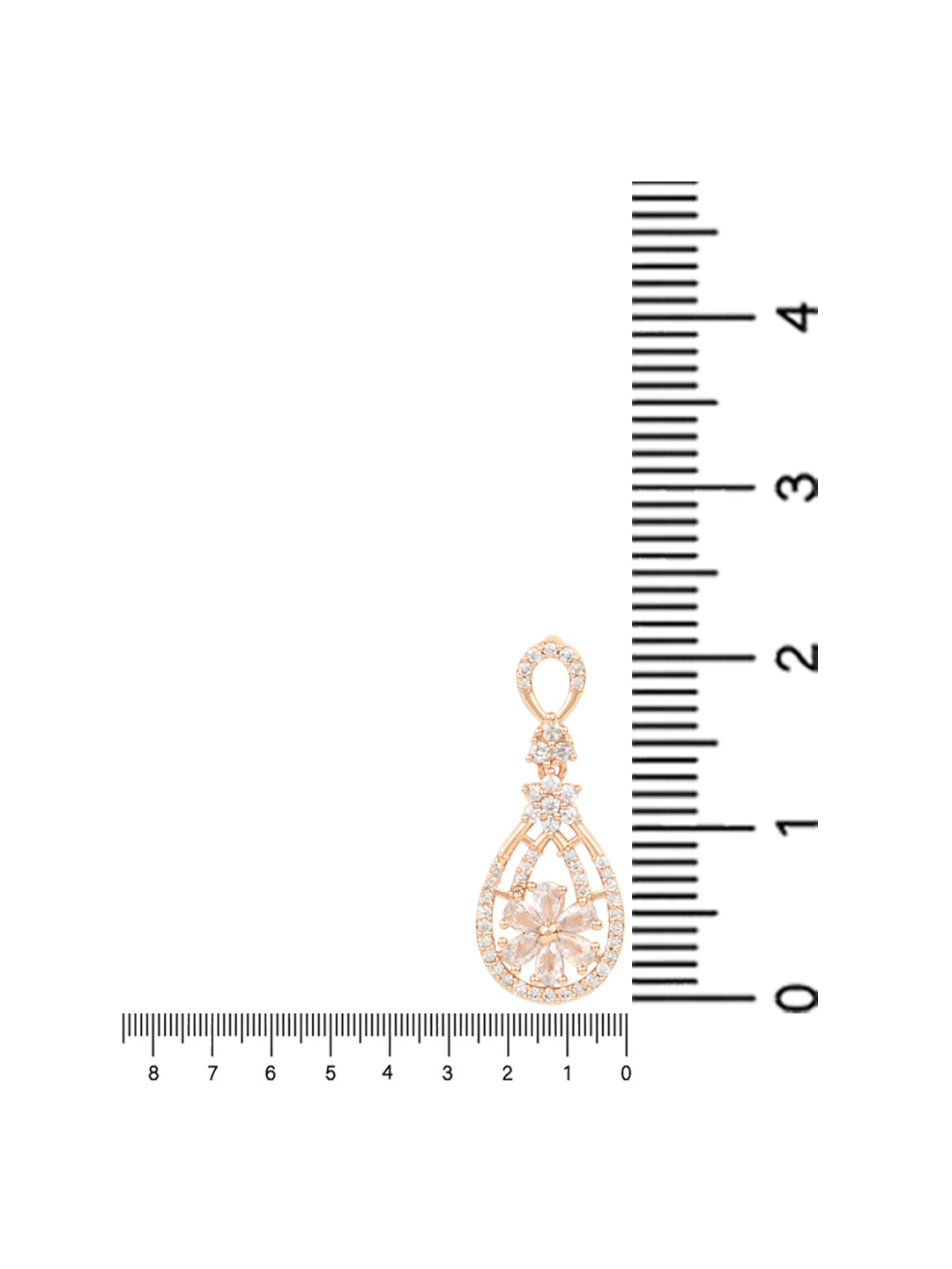 Women's I Jewels Valentine'S Special Rose Gold Plated & White Ad Studded Drop Earrings (E2976)