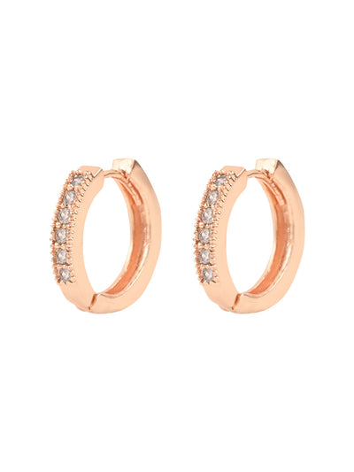Women's I Jewels Valentine'S Special Rose Gold-Plated Contemporary Ad Studs Earrings (E2978)