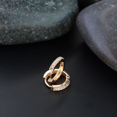 Women's I Jewels Valentine'S Special Rose Gold-Plated Contemporary Ad Studs Earrings (E2978)