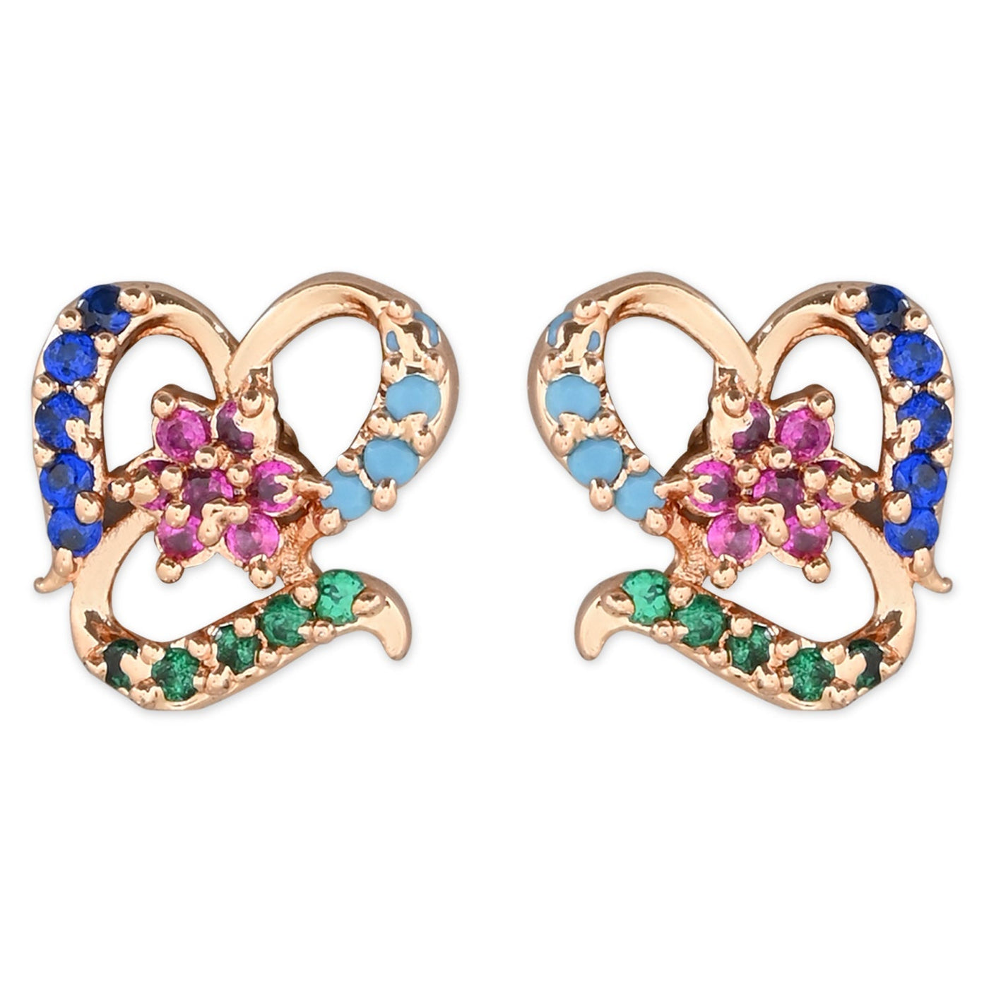 Women's Silver Plated Glittering Crystal Ad Stone Studs Earrings (E3071Zg)