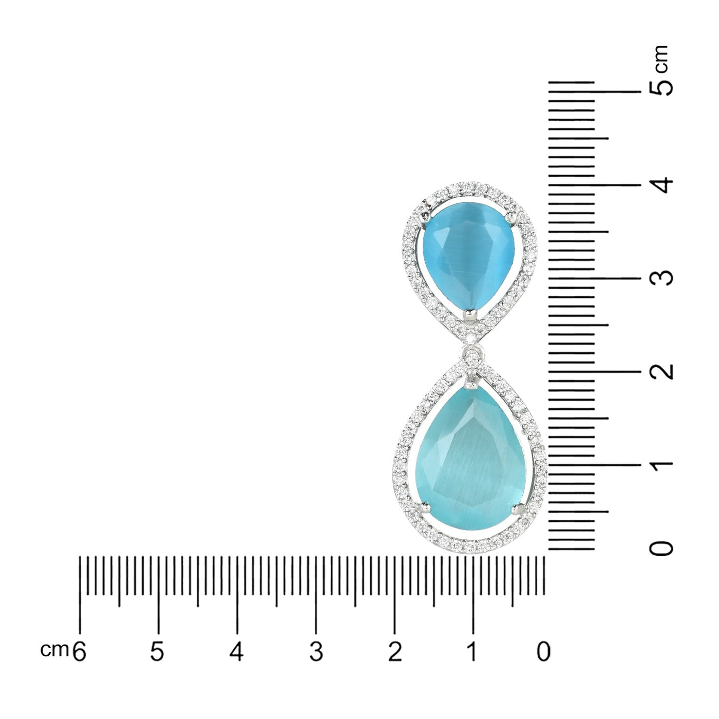 Women's 18K Silver Plated Blue Cz & American Diamond Stone Studded Beautiful Earrings