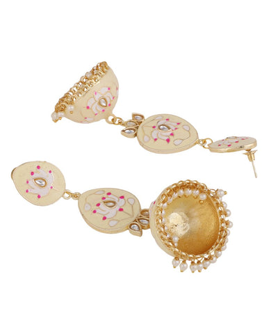 Women's Enameled Dangle and Drop Jhumka Earring