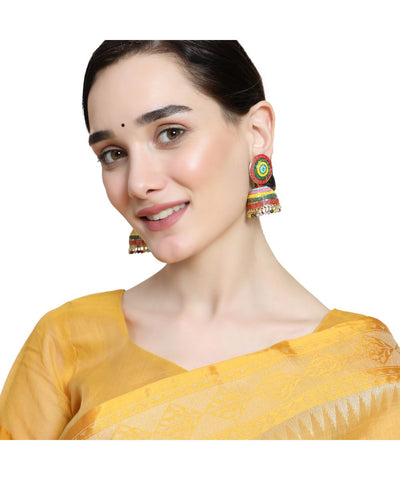 Women's Enameled Multicolor Statement Jhumka Earring