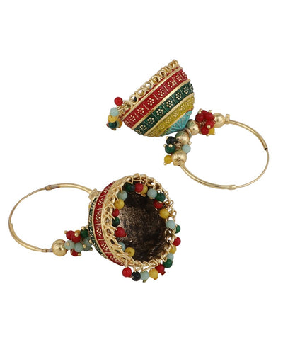 Women's Classic Multicolor Hoop Jhumka Earring