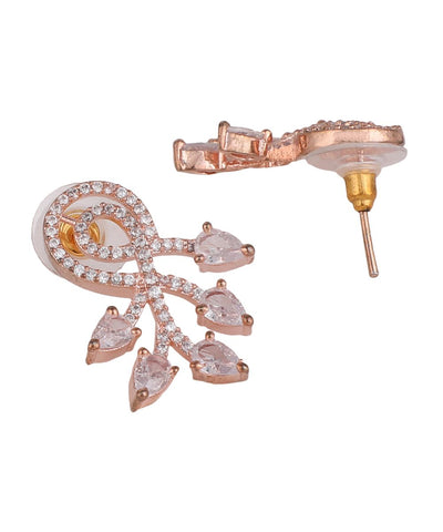 Women's American Diamond Statement Rose Gold Stud Earring