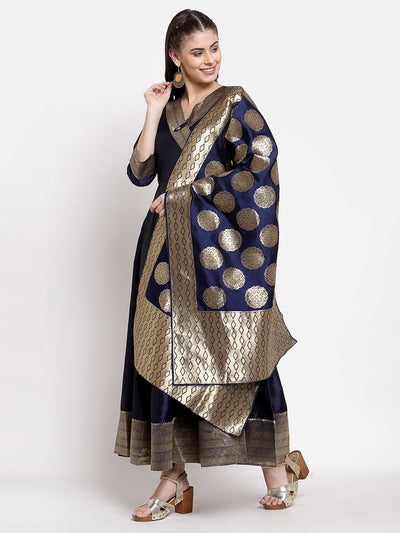 Women's Multi Silk Solid 3/4 Sleeve V Neck Casual Anarkali Gown