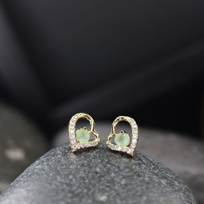 Women's I Jewels Valentine'S Special Rose Gold-Plated Heart Shaped Studs (E2972Min)