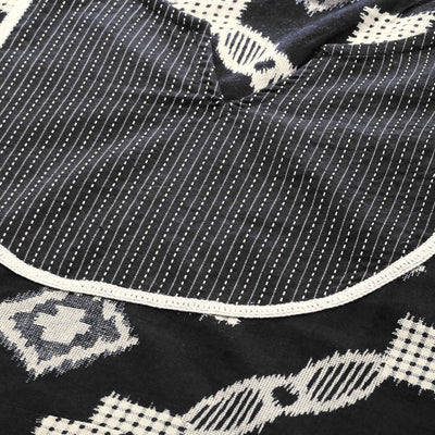 Women's Black Cotton Printed Half Sleeve Casual Anarkali Kurta Only