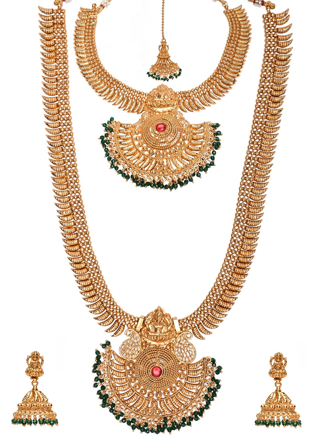 Women's 18K Gold Plated Traditional Style Choker Necklace Jewellery Set