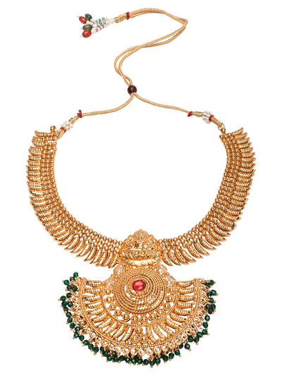 Women's 18K Gold Plated Traditional Style Choker Necklace Jewellery Set